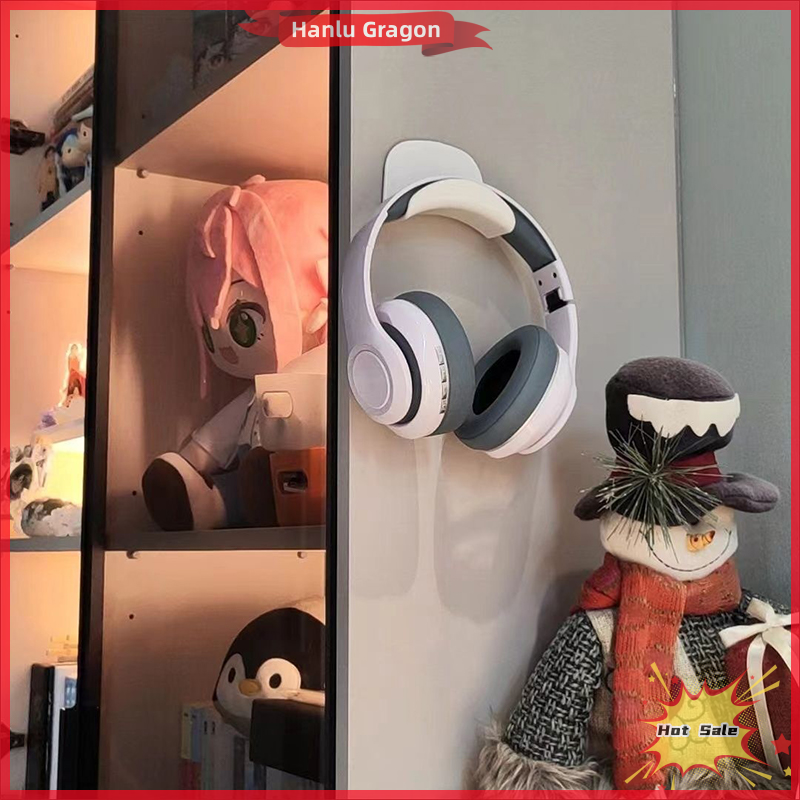 Hanlu Punch-Free Head-Mounted Headphone Bracket Storage Hook Dormitory Wall-Mounted Computer Headset Holder Earphone Display Stand