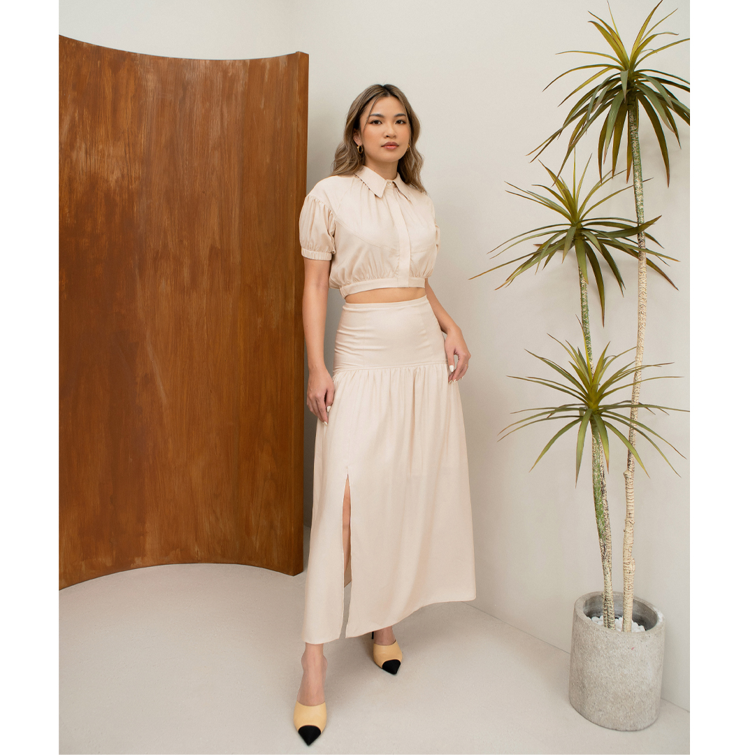 Des Fleurs - Áo Beverly Button-up Cropped top