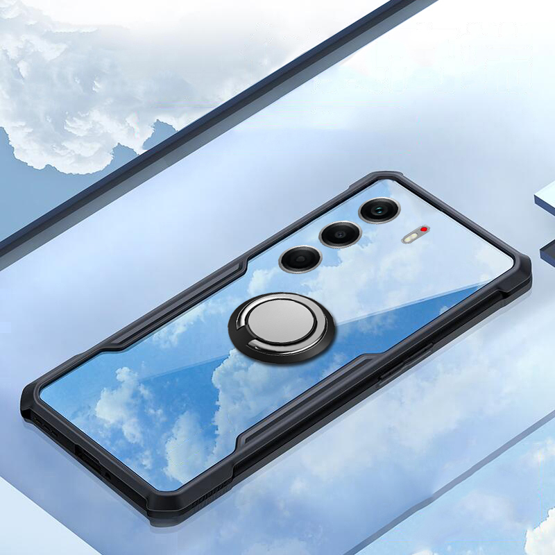 Phone case Tecno Camon 40Pro Hard Clear Transparent Shockproof Armor Car Adsorb Holder Ring Back cover Tecno Camon 40 Pro +.