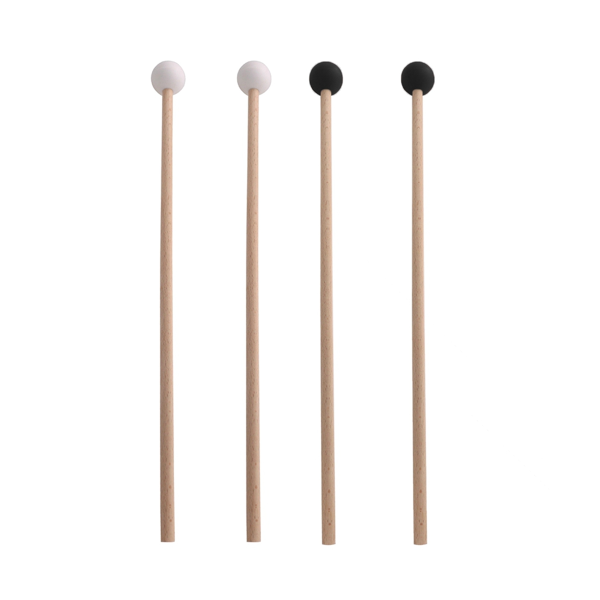 2 Pairs of Rubber Drumsticks Percussion Instrument Parts Xylophone/Marimba Mallets Hammer