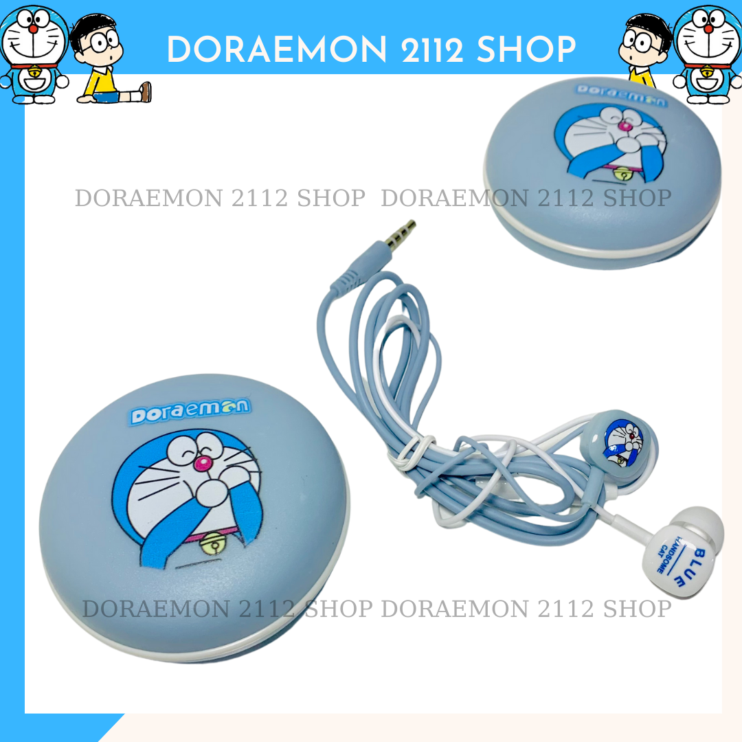 Tai nghe và hộp đựng Doraemon jack cắm 3.5mm