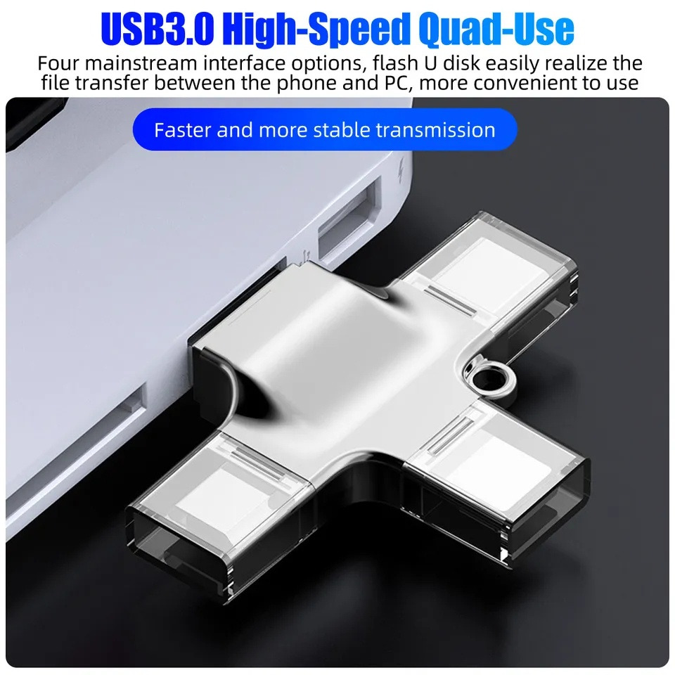 4 Trong 1 USB 3.0 Để Chiếu Sáng Loại C thẻ Micro TF Reader Micro Để Bộ chuyển đổi thẻ Micro SD USB OTG Một Để USB C Kết Nối Cho iPhone Realme Xiaomi