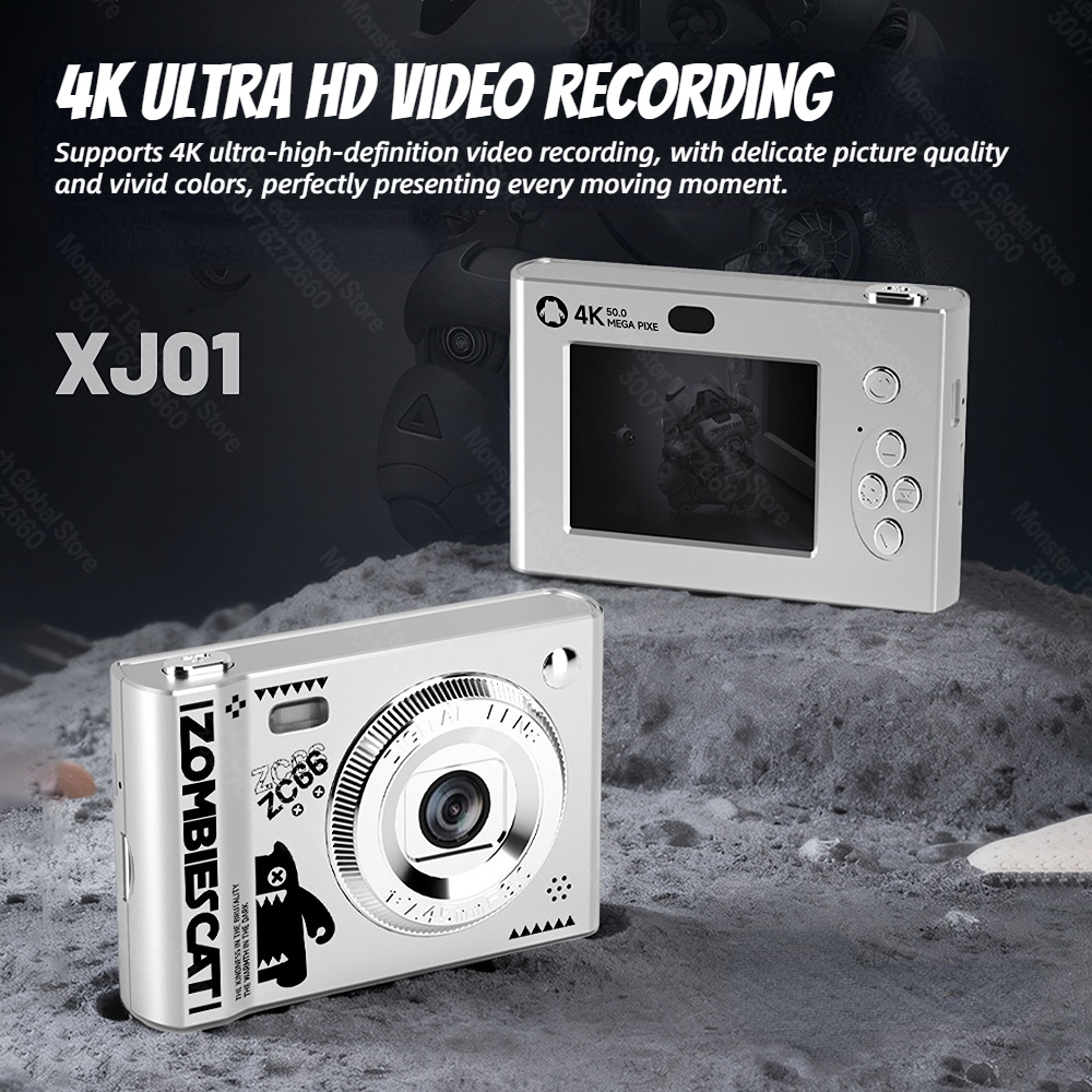 ★未使用品！★ CCD VIDEO CAMERA ZOMBIESCAT XJ01 4K Digital Camera CCD 2.4'' Screen Selfie Camera