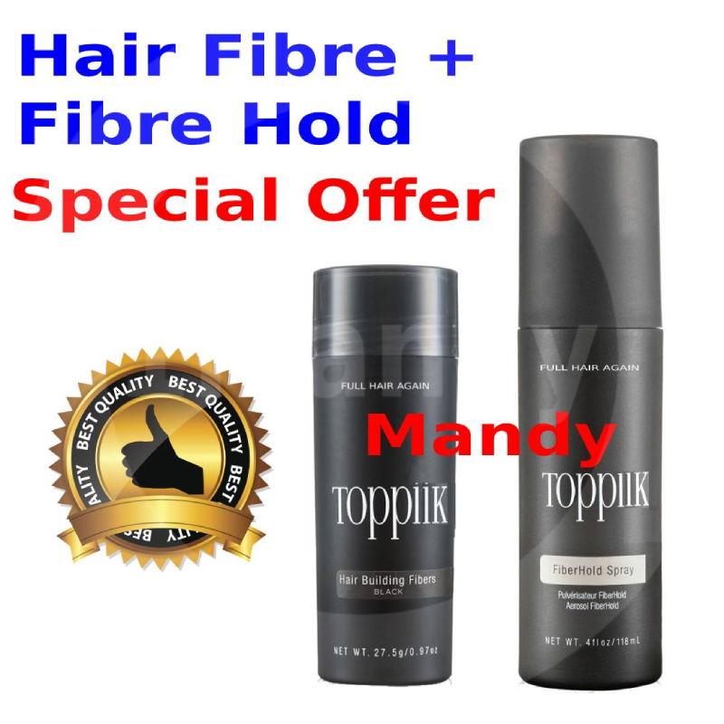 SALE) Toppik Hair Building Fibres Black + FibreHold Spray | Lazada Singapore