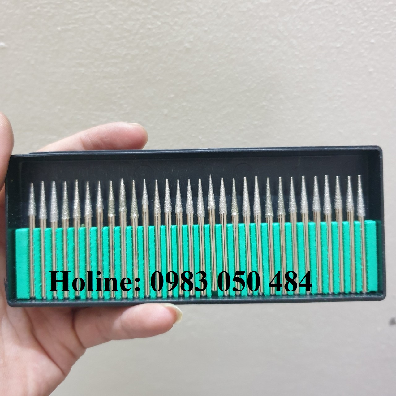 Mũi mài kim cương đầu nhọn trục 3mm mũi mài kim cương nhọn đầu 5/10/20/30 mũi