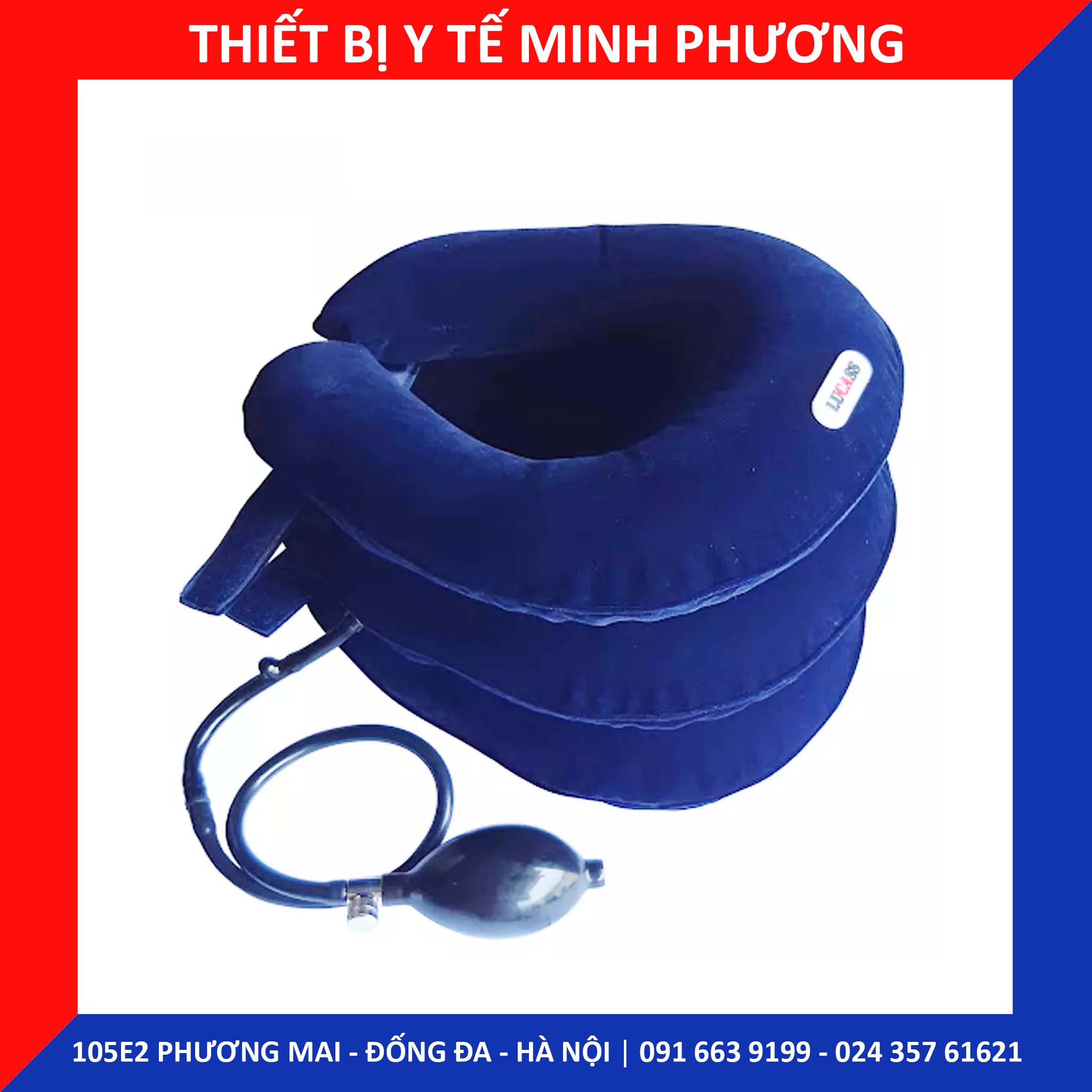 Đai cổ bơm hơi LUCASS hỗ trợ đốt sống cổ
