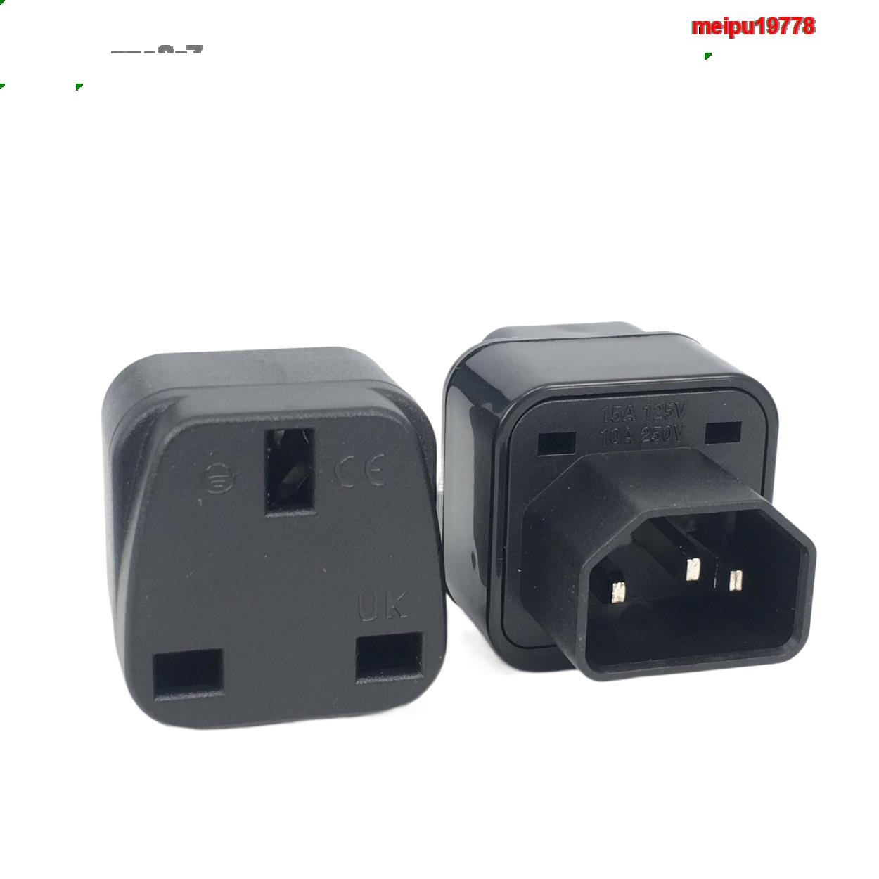 Uk england to c14 power adapter plug black 10a 250v pdu ups connector singapore malaysia cord converter meipu19778