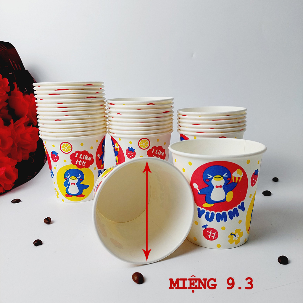 Combo 50 chiếc cốc giấy 390ml họa tiết YUMMY size 13oz
