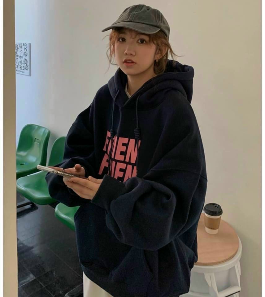 Áo khoác Nỉ Hoodie From Rộng Họa Tiết Chữ FRIEN Dày dặn Form Rộng