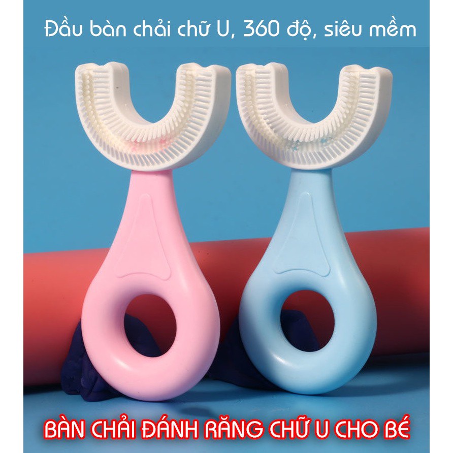 Bàn chải đánh răng chữ U bằng silicon mềm mại cho bé từ 2 tuổi đến 6 tuổi