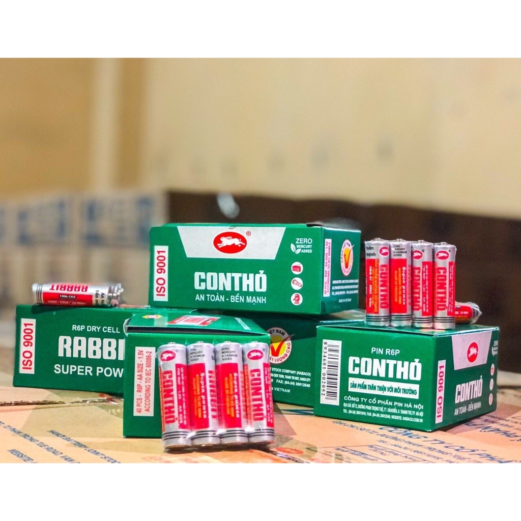 Vỉ 4 Viên Pin AA / AAA Con Thỏ Tiểu R6P, Đũa R03P