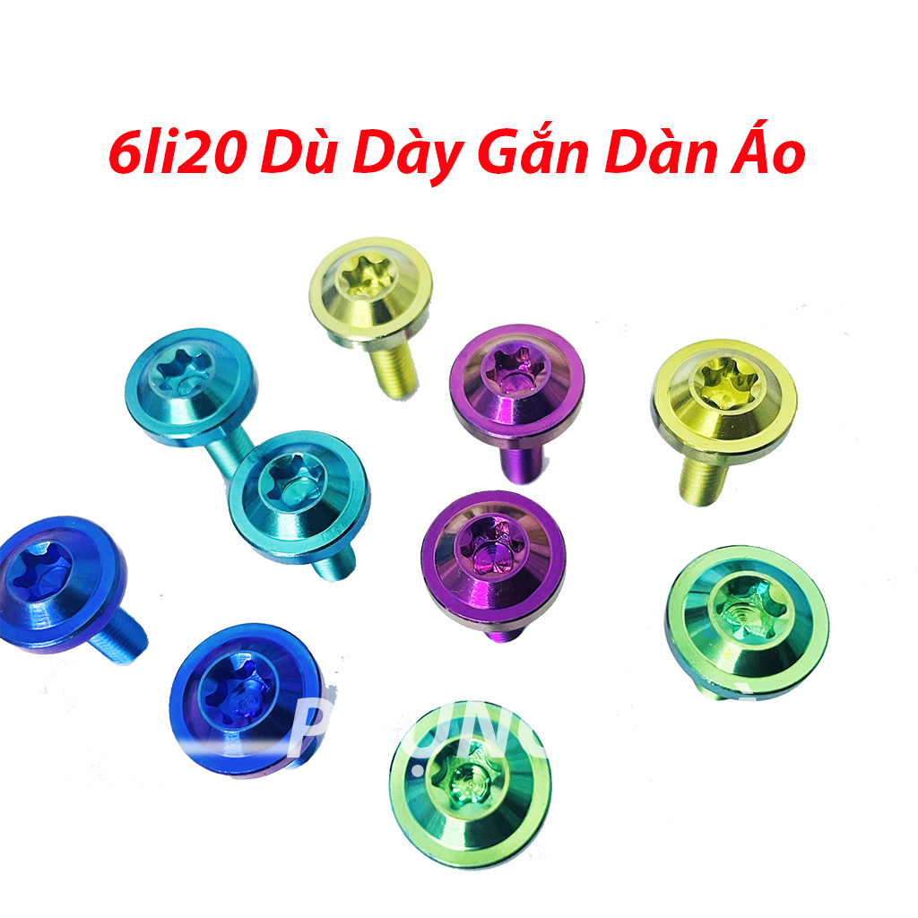 ỐC TITAN GR5 6li20 Dù Dày Gắn Dàn Áo/Ốp Pô/Dè...-PHS
