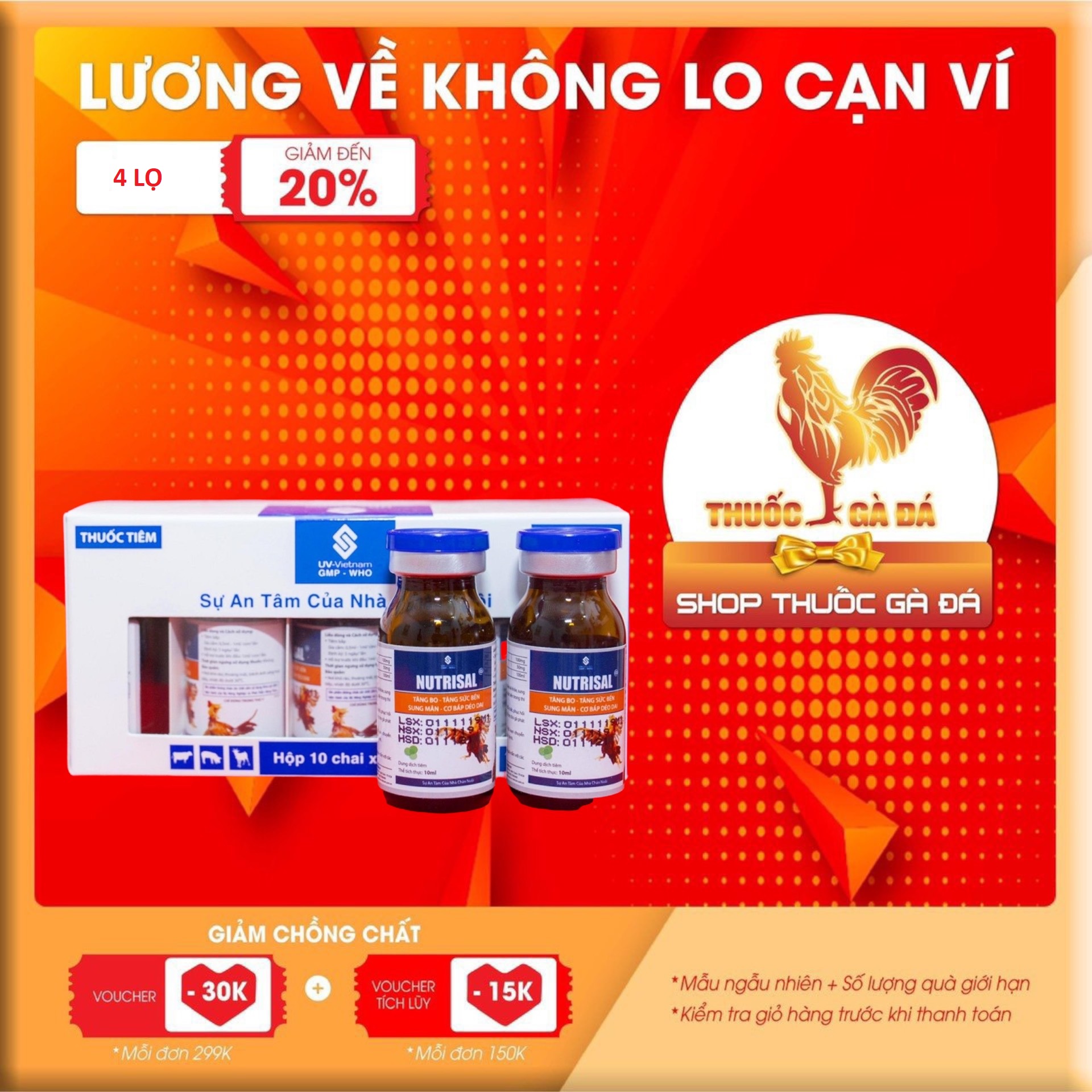 Thuốc gà đá NUTRISAL TĂNG BO - TĂNG CƠ CHO GÀ ĐÁ