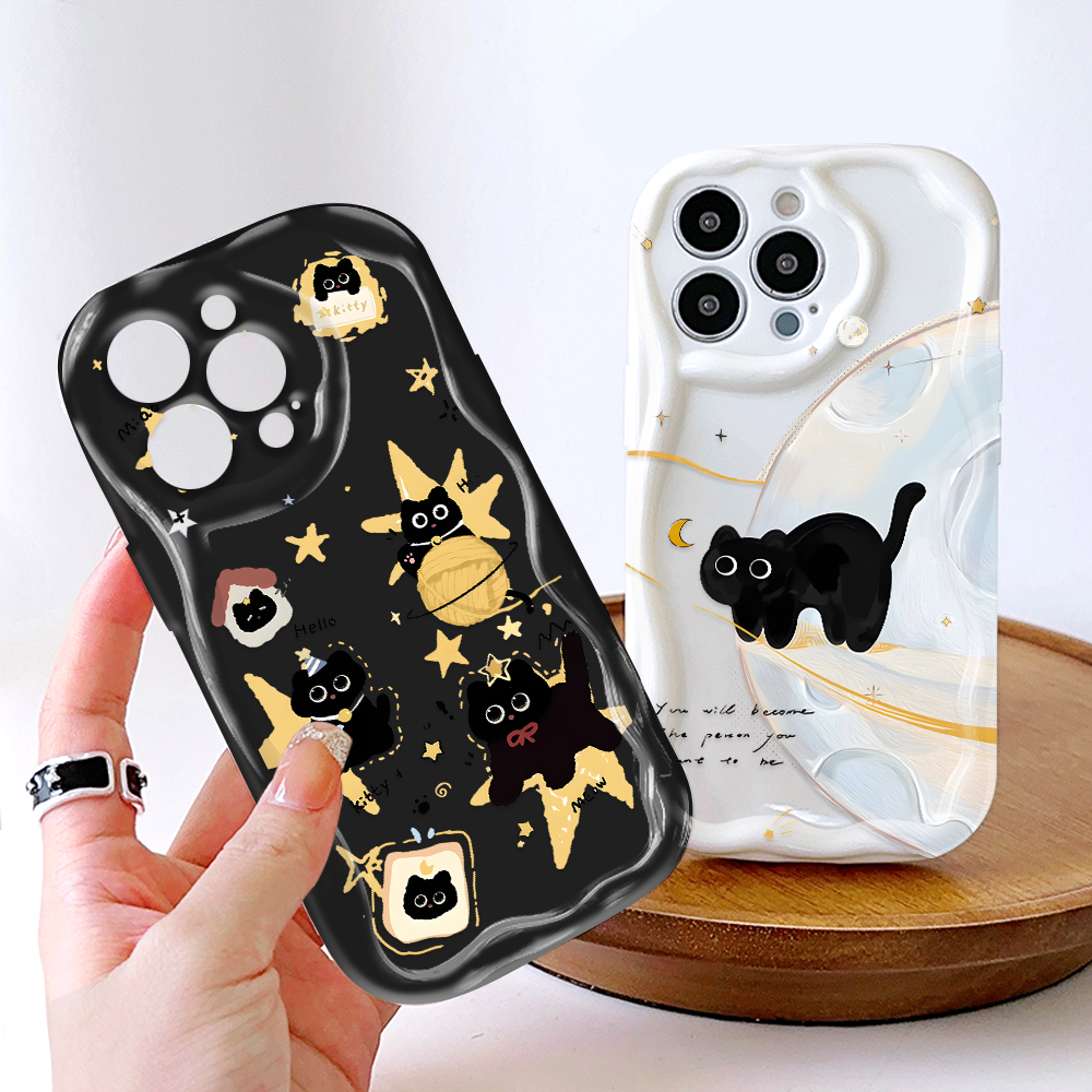YYDS%20for%20Infinix%20Smart%209%20Hot%2050i%20Back%20Cover%20Cute%20Little%20Black%20Cat%20Case%20Soft%20Texture%20Wavy%20Edge%20Silicone%20Mobile%20Cover%20-%20Image%204