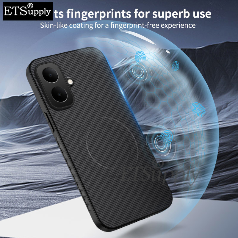 Phone%20case%20Tecno%20Spark%20Go%202%20POP10%20Carbon%20Fiber%20magsafe%20Silicone%20Anti-fingerprint%20Shockproof%20Business%20Protection%20Back%20cover%20Tecno%20POP10%20Spark%20Go2%20-%20Image%205