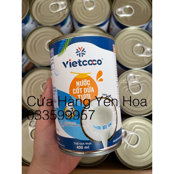 1 Lon NƯỚC CỐT DỪA TƯƠI VIETCOCO 400ml