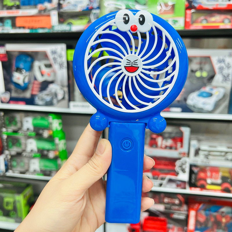 Quạt mini quạt cầm tay dùng sạc hình doraemon hello kitty
