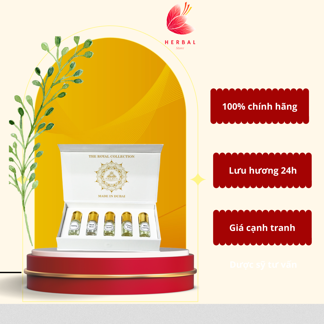TINH DẦU NƯỚC HOA DUBAI - Set 5 chai mini Royal 3ml