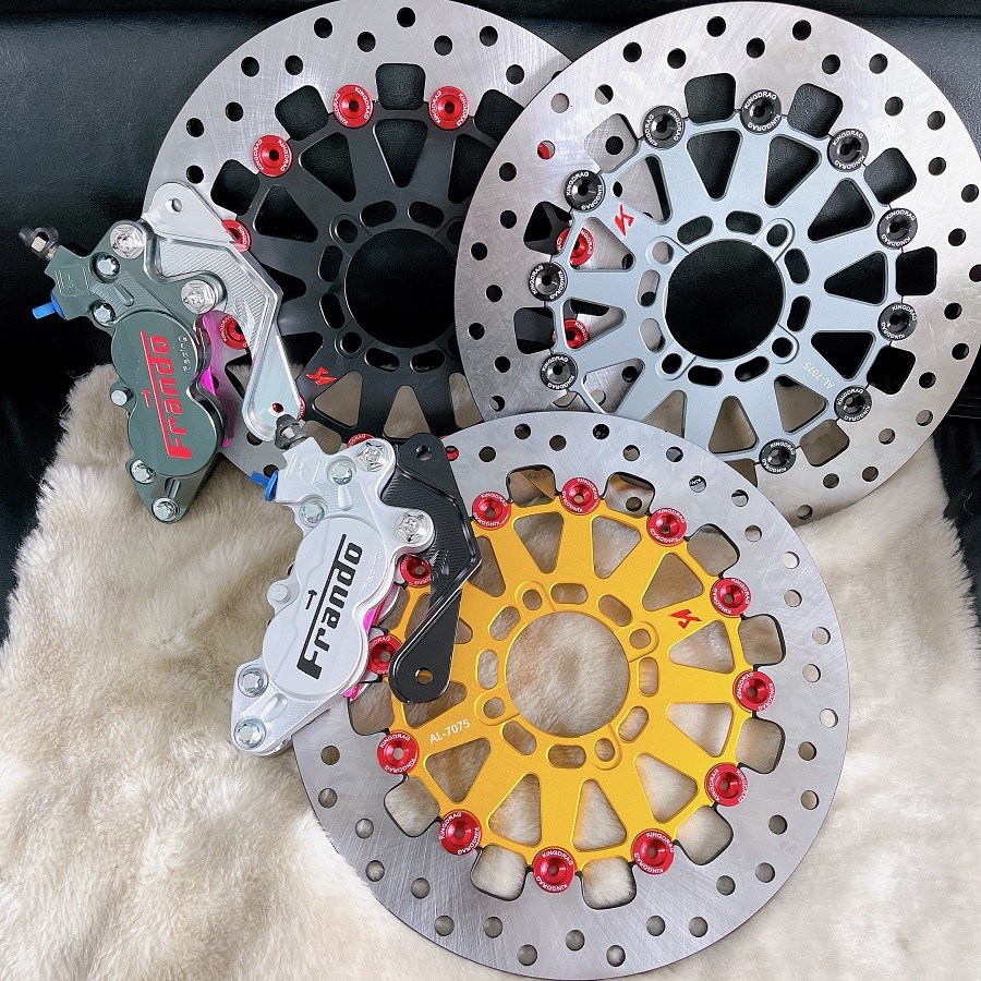 __heo frando bố hồng, đĩa kingdrag 267mm, pát cnc tbt nhôm pháp_tặng kèm 2 ốc salaya