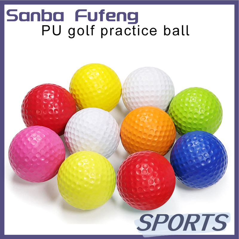 Sanba 5Pcs PU Foam Solid Sponge Soft Golf Balls For Indoor Golf Practice Ball 4.27cm 1.68inch Children's Toys Golf Accessories