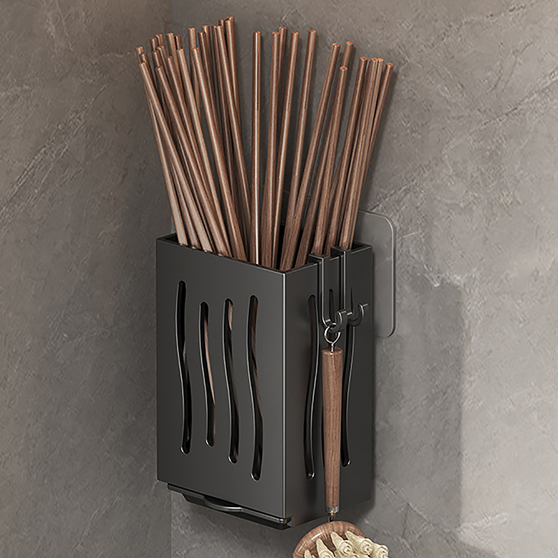 1-Piece Kitchen Utensil Rack-Multifunctional Draining Chopstick Holder,Wall-Mounted Or Freestanding Cutlery Storage Box, Plastic. 