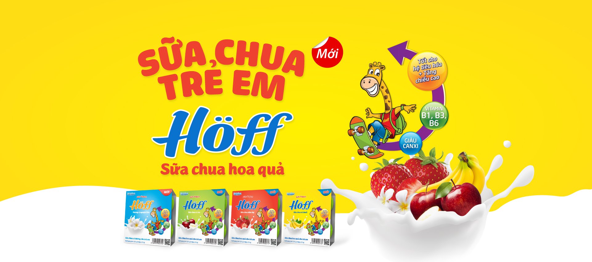 Sữa Chua Hoff vỷ 55gx4 cho trẻ