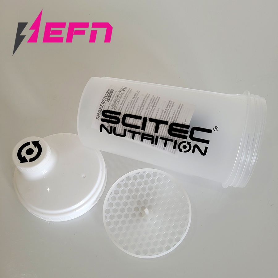 Bình lắc| Shaker Scitec 360 Shaker White Transparent 700 ML