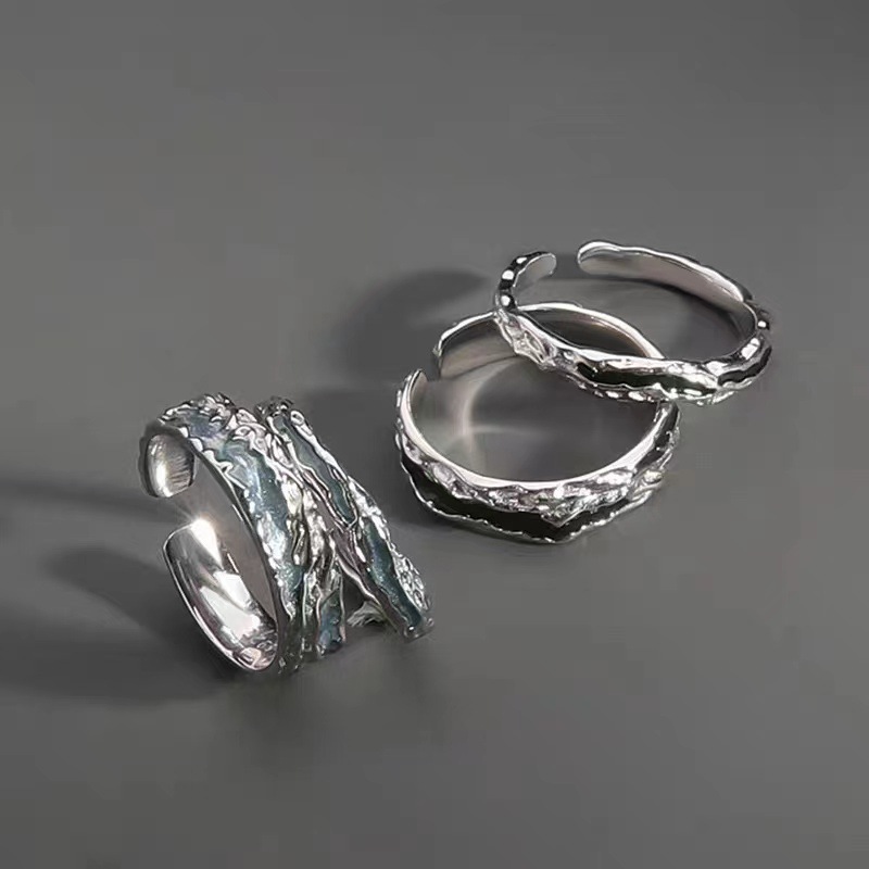 Vintage Green Cylinder Shadow Ring Men's and Women's Cold Wind Open ...