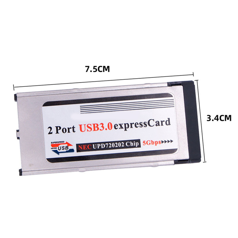 USB 3.0 Expansion PCMCIA Express Card 2-Port Laptop Notebook NEC Chip Adapter 