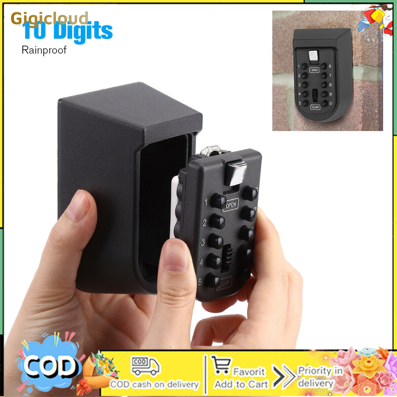 Key Lock Safe Box Outdoor Storage Box With Code Weatherproof Aluminum Alloy Password Security Case