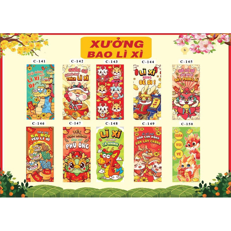 [Giá hủy diệt] Combo 2000 lì xì 2024, bao lì xì tết