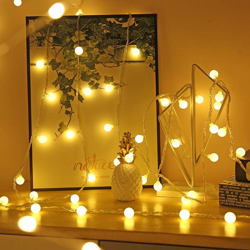 Dây đèn led Cherry Ball 40 bóng dùng pin Aa và usb giá sỉ
