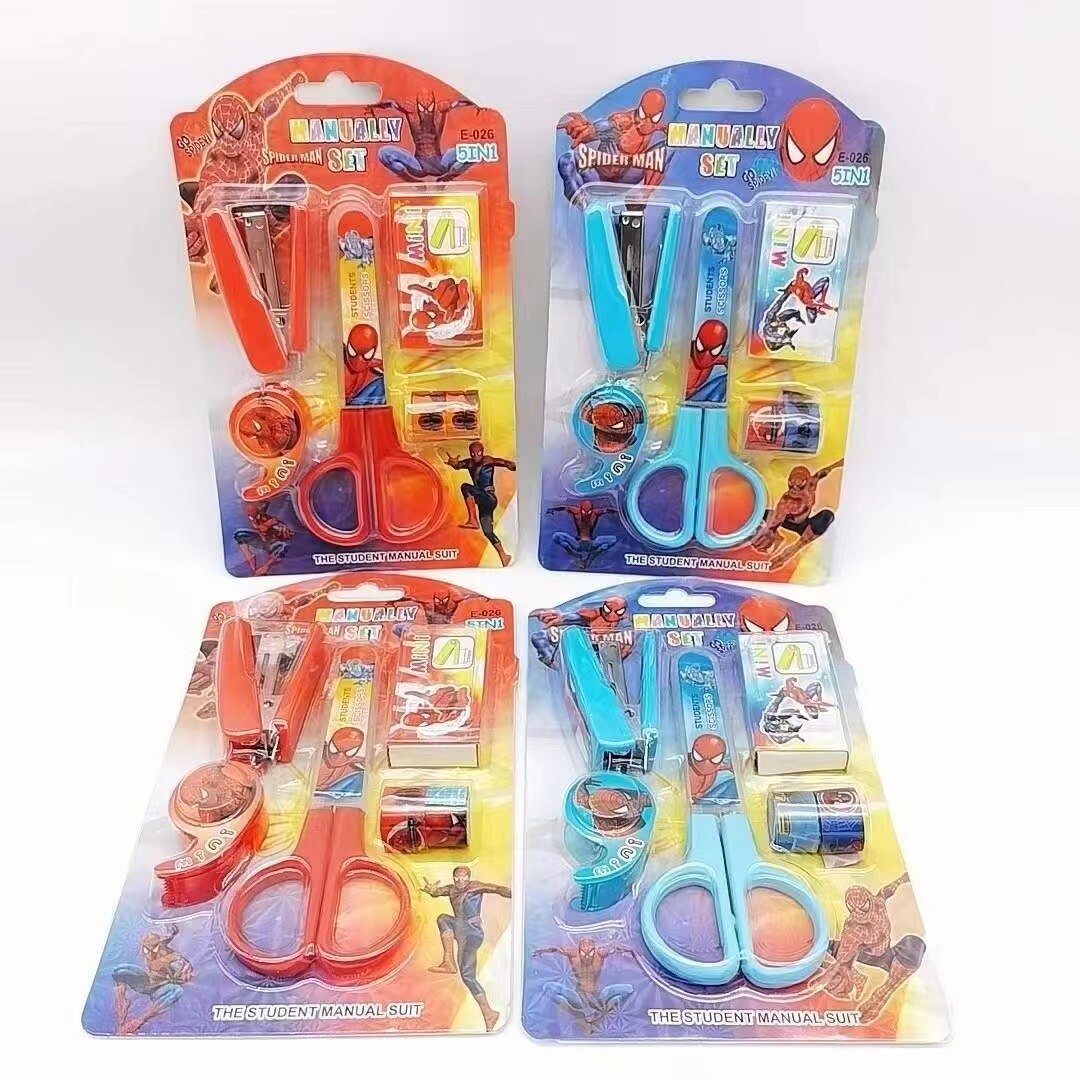 5pcs Sanrio Stationery Kawaii Kuromi Cinnamoroll Cartoon Student School  Supplies Scissors Stapler Tape Sticker Set