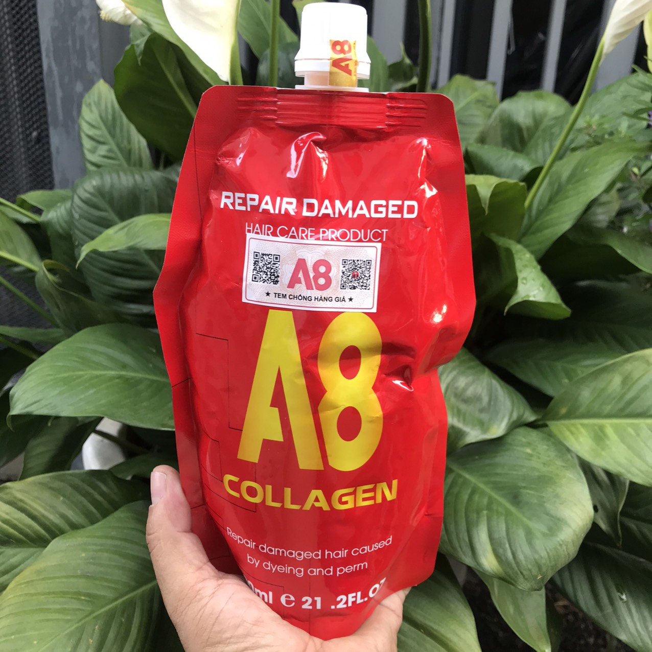 Kem phục hồi tóc siêu mềm mượt collagen a8 repair damaged 600ml