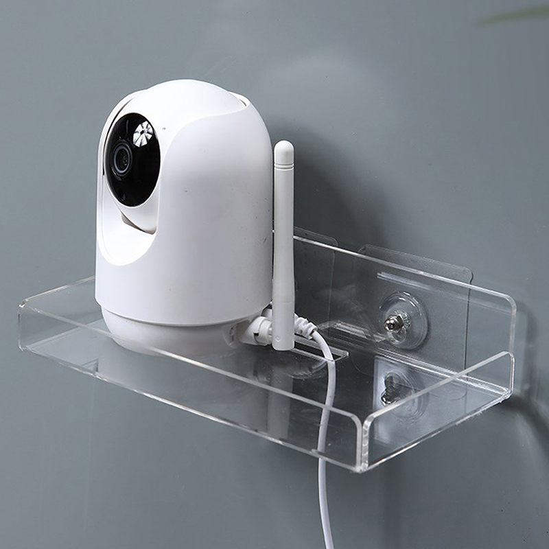 Floating Shelf Camera Acrylic Wall Mount Floating Shelf No Drill Adhensive Mini Security ...
