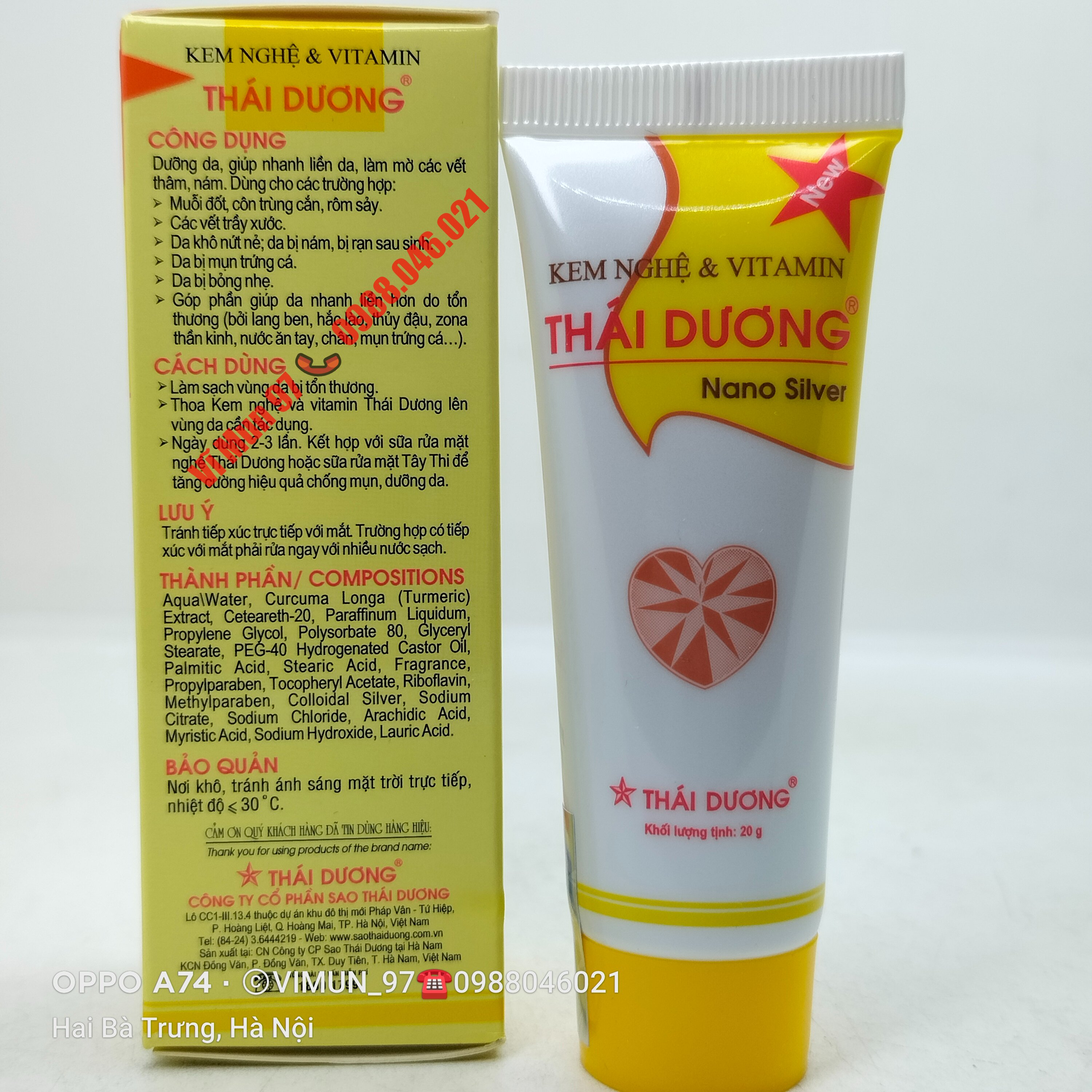 KEM NGHỆ & VITAMIN THÁI DƯƠNG tuýp 20g