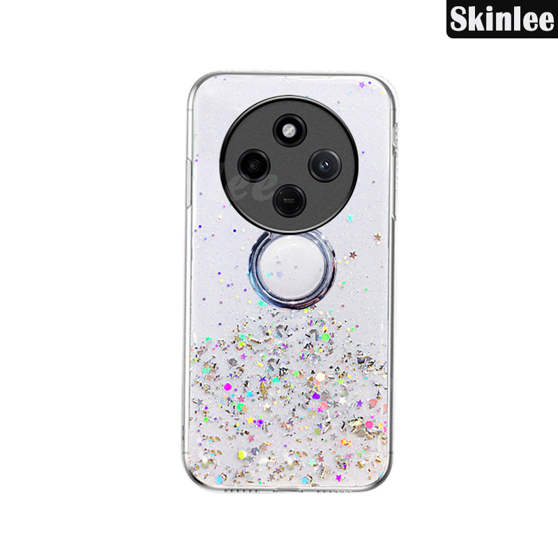 Phone case For MI Xiaomi Poco C75 Back cover Glitter Starry Sky Bling Ring Lanyard Shiny Transparent Holder Stand Girls Soft Cover For MI Xiaomi Poco C75 Cover cases. 