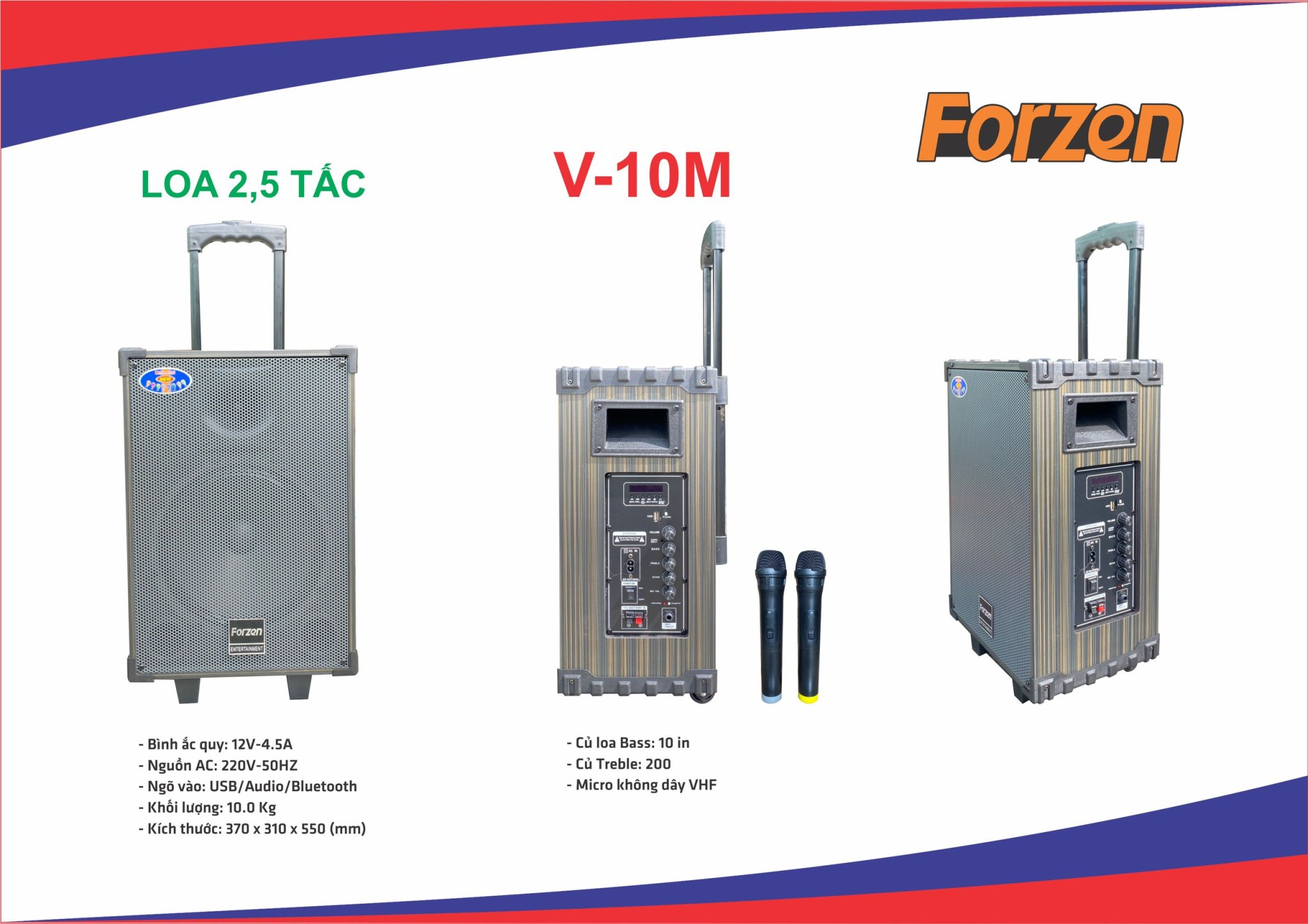 LOA KÉO DI ĐỘNG FORZEN V-10M 2.5 TẤC