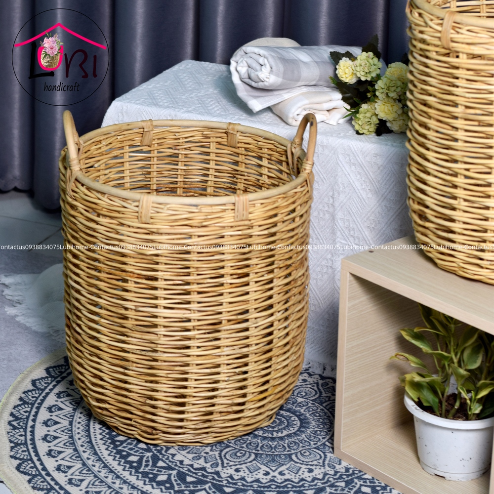 [Lubi Home] - Round rattan basket, set of 2