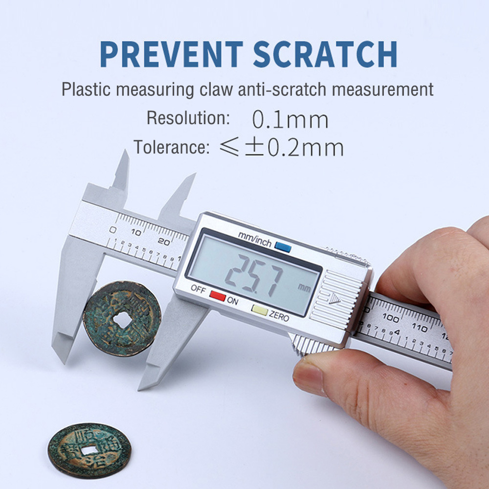 diymore thước Cặp dụng cụ đo thước kỹ thuật số 150mm thước vi lượng kỹ thuật số không thấm nước dễ dàng chuyển đổi từ inch đến mm