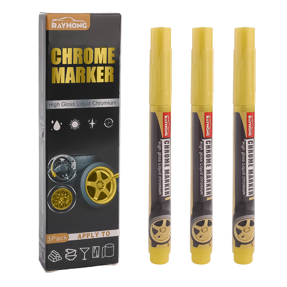 3 buah spidol krom DIY spidol permanen Ban berlapis untuk mobil ban