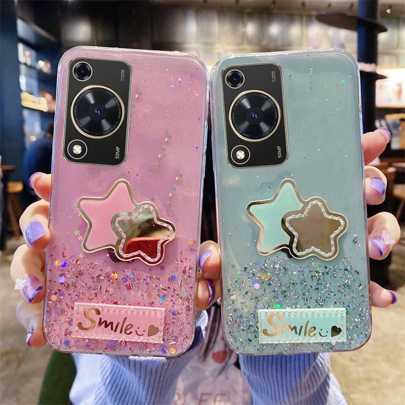 Phone Cases For Huawei Nova Y72 Back Case Shining Star Moon Soft Silicone Transparent Pentagram Mirror Fall Proof Girl For Huawei Nova Y72 Phone Casing. 
