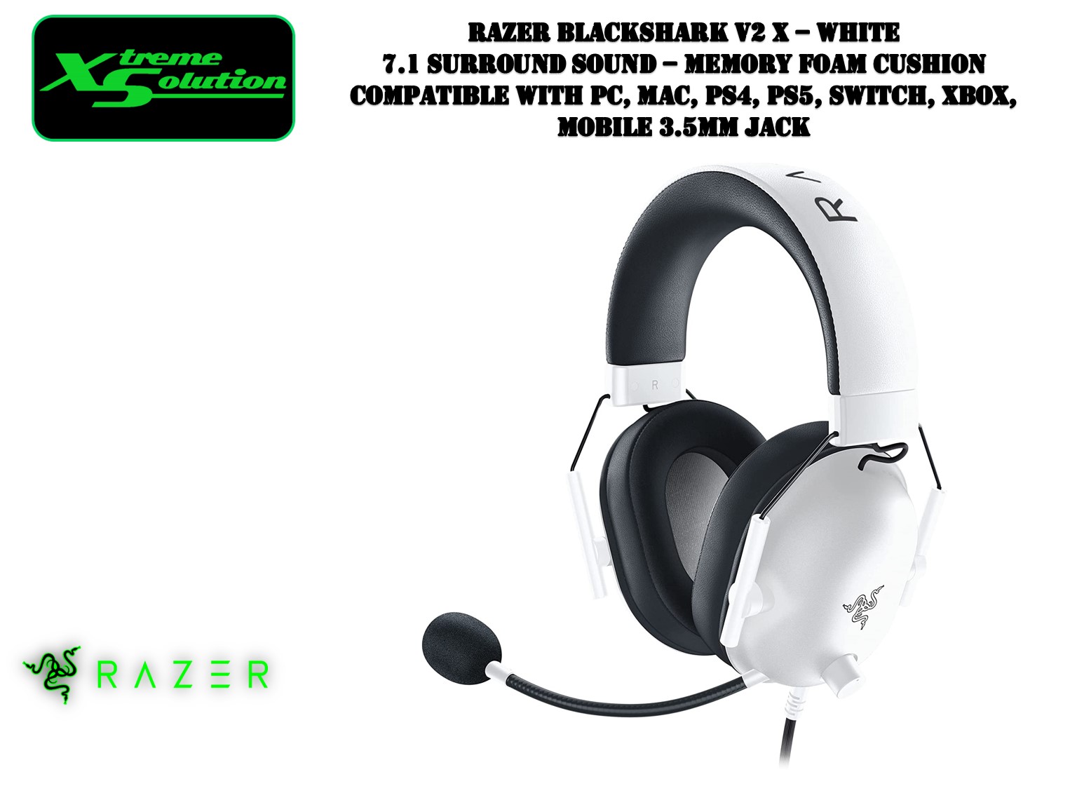 white and black headset