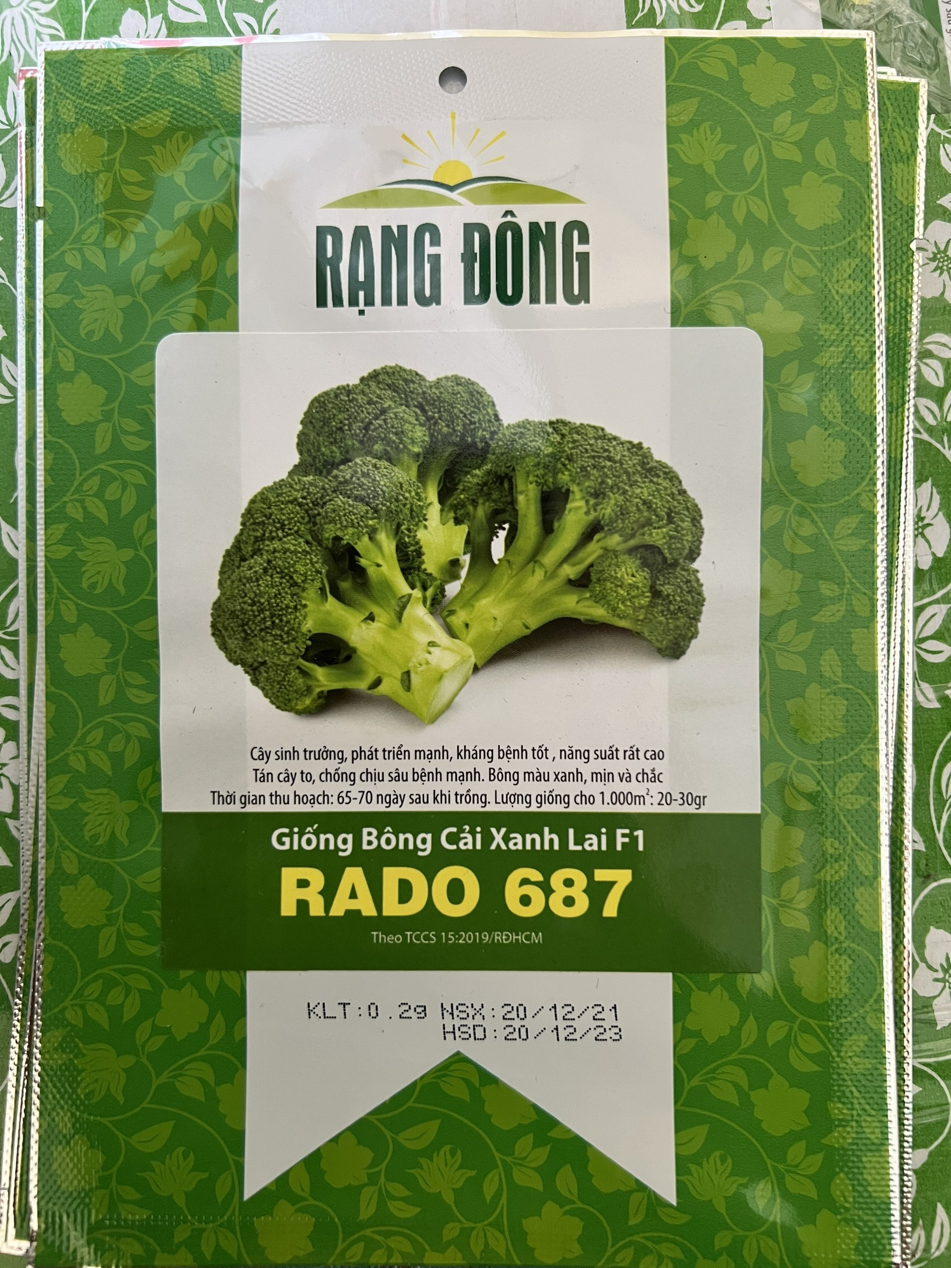 Hạt giống bông cải xanh lai f1 rado 687 rạng đông gói 0.2g