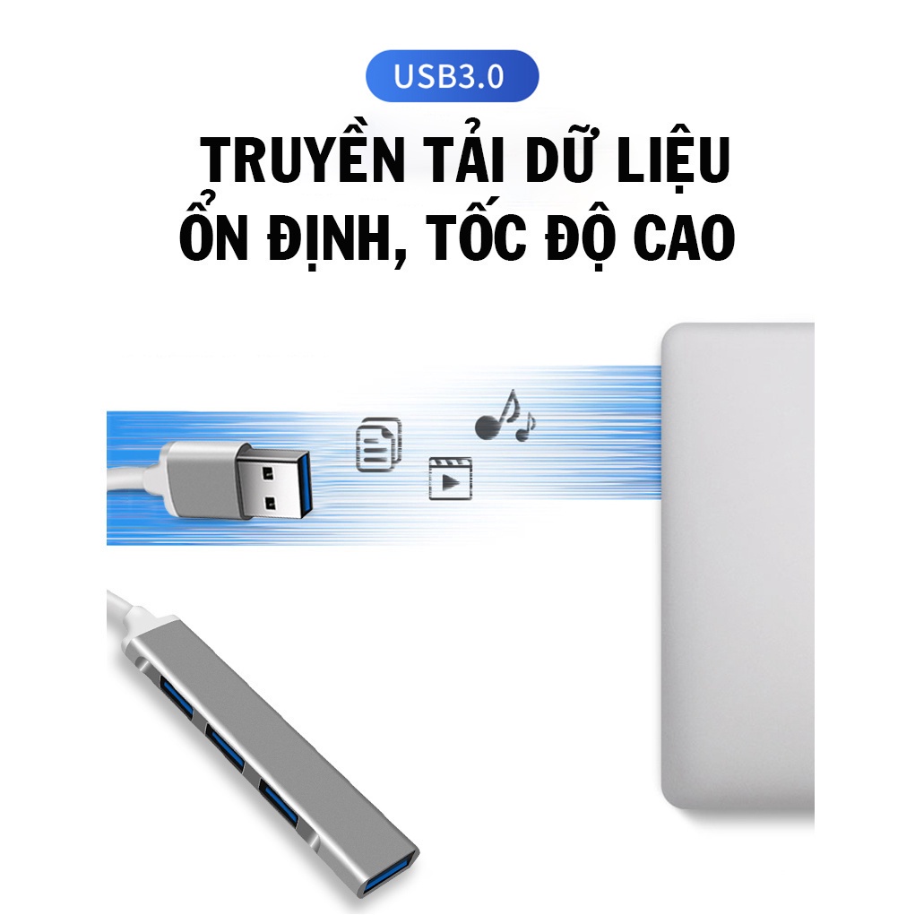 Cáp chuyển đổi  từ Type C sang 4 cổng USB - Bộ chia cổng Hub USB và Hub TYPE C