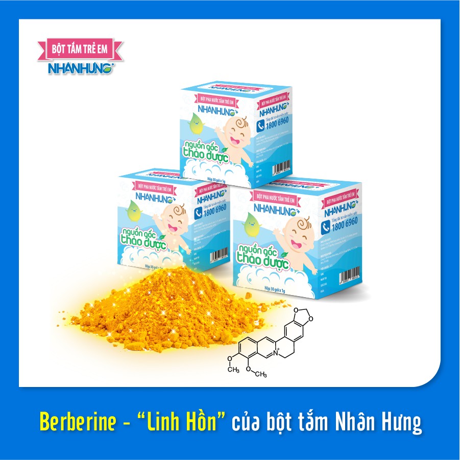 [HCM]Bột pha nước tắm trẻ em Nhân Hưng 30 gói
