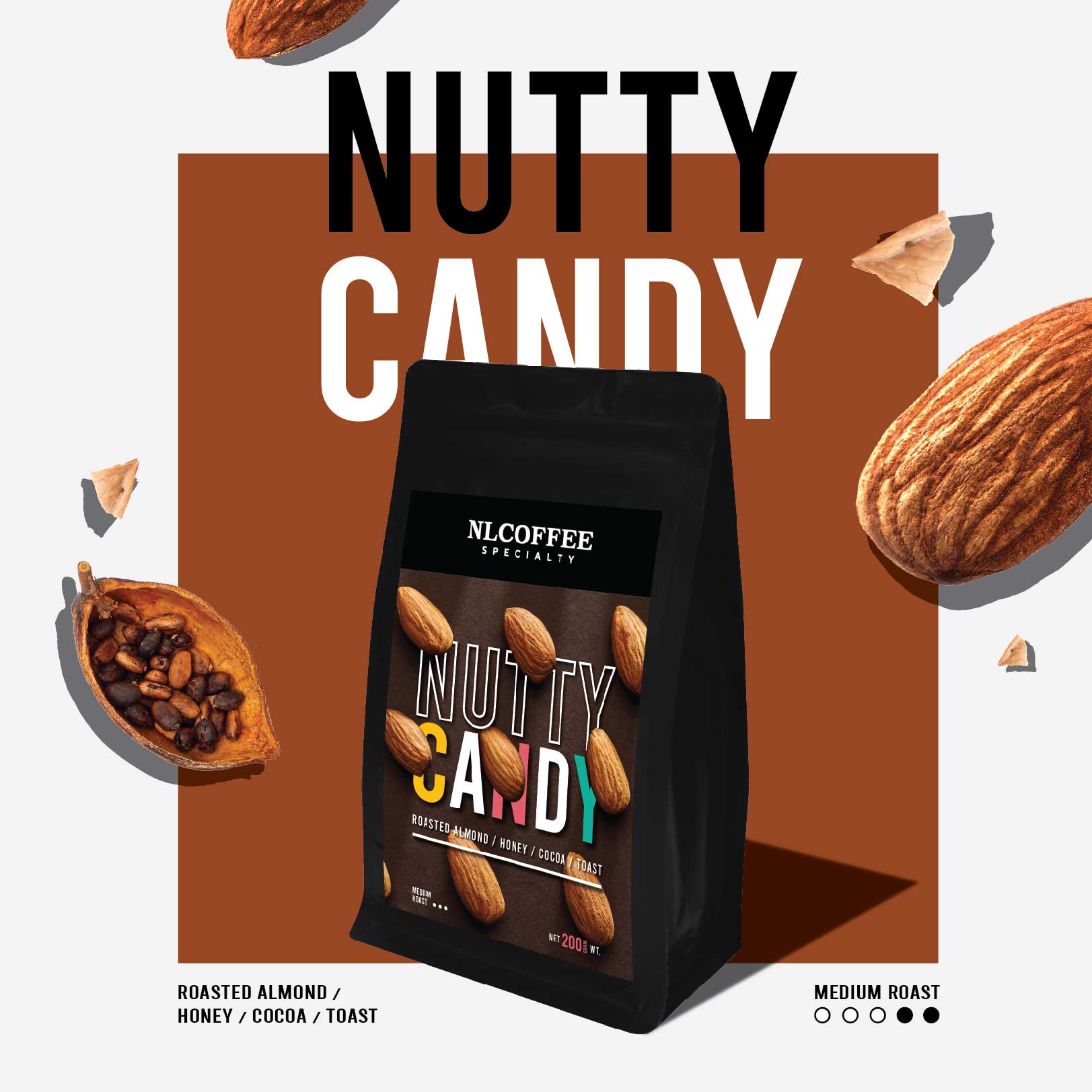 〚ɴʟᴄᴏғғᴇᴇ sᴘᴇᴄɪᴀʟᴛʏ〛เมล็ดกาแฟ Nutty Candy นัทตี้แคนดี้ กาแฟกลุ่มเบลน