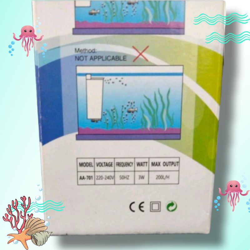 Pompa aquarium Toples low water filter SAKKAI PRO AA 701 Filter kura kura
