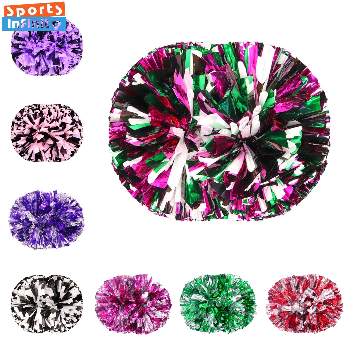 【Estrus Store】Colorful Handle Cheerleading Pom Poms Big Cheer Balls Red Yellow Hand Dance Pompoms Accessories for Women Girl. 