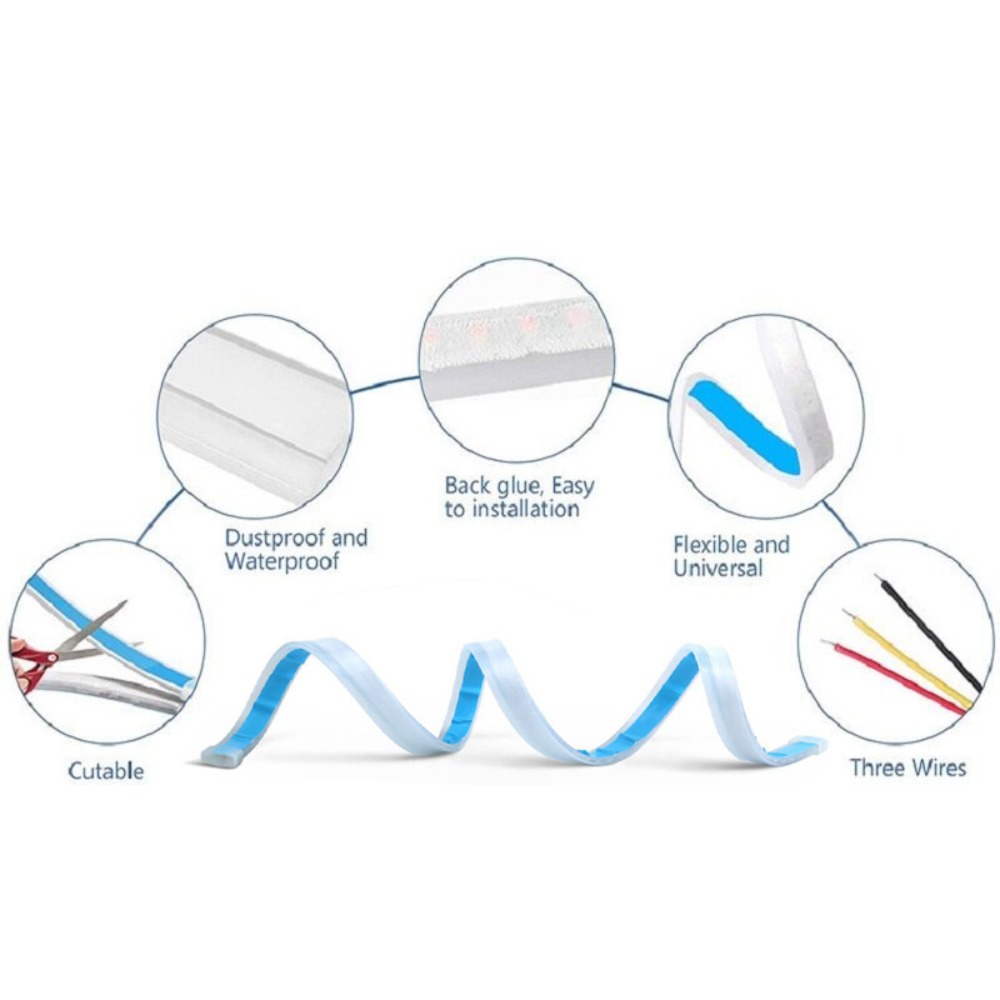 Linh hoạt xe Streamer dải đèn cho đèn pha đèn LED chạy ban ngày dải đèn DRL không thấm nước đèn tín hiệu rẽ dòng chảy Đèn trang trí